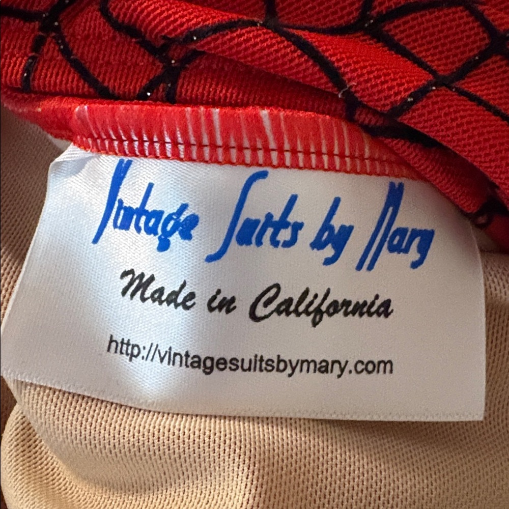 Red and Black Spiderweb 2 piece swimsuit - Picture 3 of 3